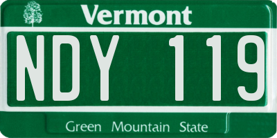 VT license plate NDY119