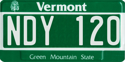 VT license plate NDY120