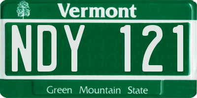 VT license plate NDY121