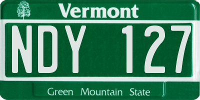 VT license plate NDY127