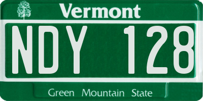 VT license plate NDY128