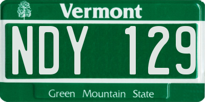 VT license plate NDY129