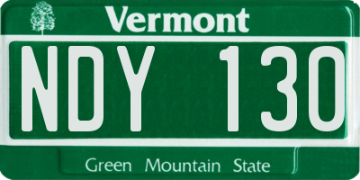 VT license plate NDY130