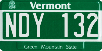 VT license plate NDY132