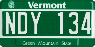 VT license plate NDY134