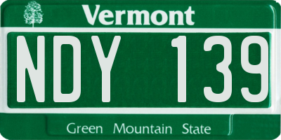 VT license plate NDY139