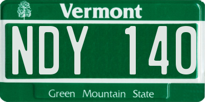 VT license plate NDY140