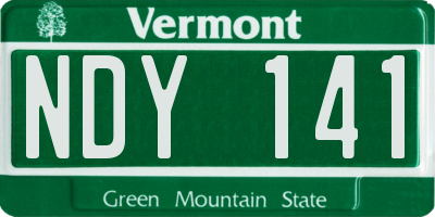 VT license plate NDY141