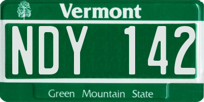 VT license plate NDY142