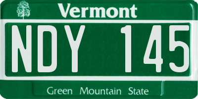 VT license plate NDY145