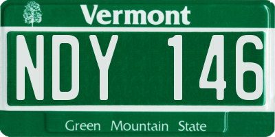 VT license plate NDY146
