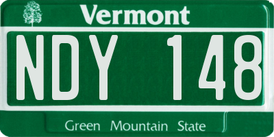 VT license plate NDY148