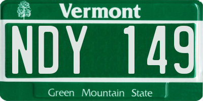 VT license plate NDY149