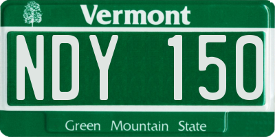 VT license plate NDY150