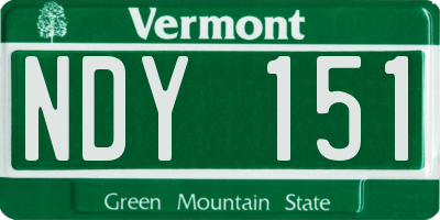 VT license plate NDY151