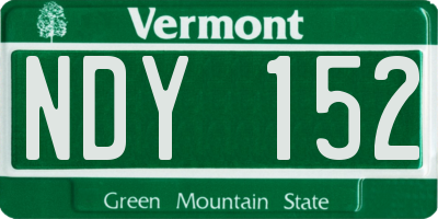 VT license plate NDY152