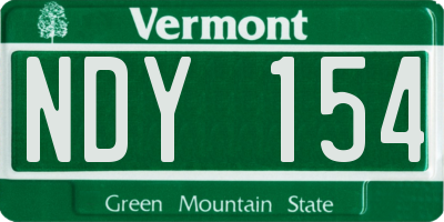 VT license plate NDY154