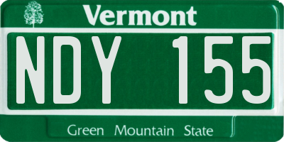 VT license plate NDY155