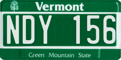 VT license plate NDY156