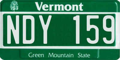 VT license plate NDY159