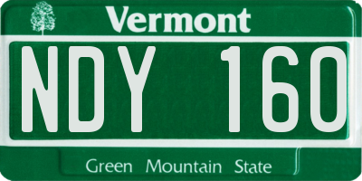 VT license plate NDY160