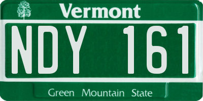 VT license plate NDY161