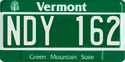 VT license plate NDY162