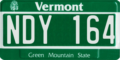 VT license plate NDY164