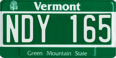 VT license plate NDY165