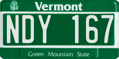 VT license plate NDY167
