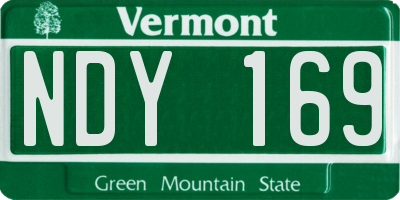 VT license plate NDY169