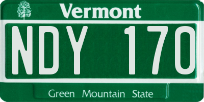 VT license plate NDY170