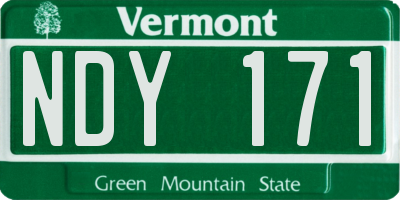 VT license plate NDY171