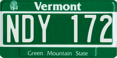 VT license plate NDY172