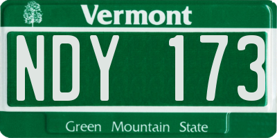 VT license plate NDY173