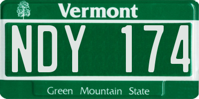 VT license plate NDY174