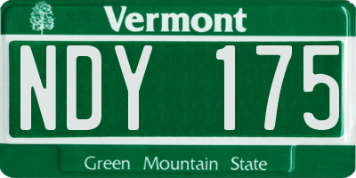 VT license plate NDY175