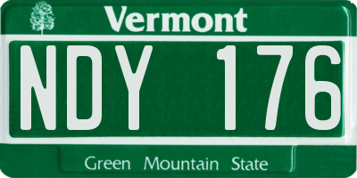 VT license plate NDY176
