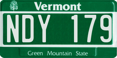 VT license plate NDY179