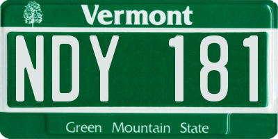 VT license plate NDY181