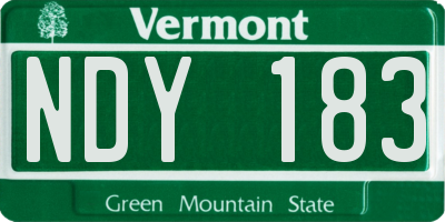 VT license plate NDY183