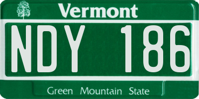 VT license plate NDY186