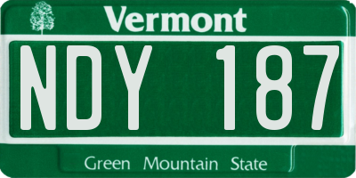 VT license plate NDY187