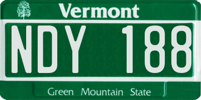 VT license plate NDY188
