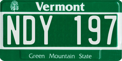 VT license plate NDY197