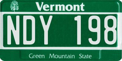 VT license plate NDY198