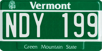 VT license plate NDY199