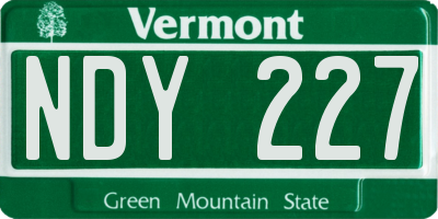 VT license plate NDY227