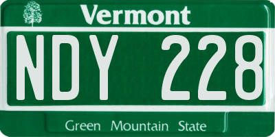 VT license plate NDY228