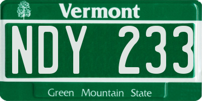 VT license plate NDY233